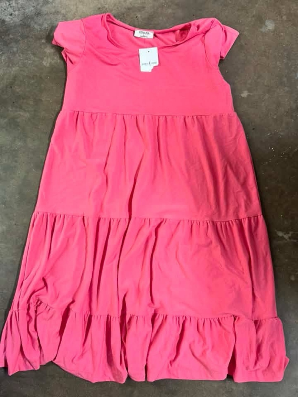 ' Pink Tiered Cotton Dress